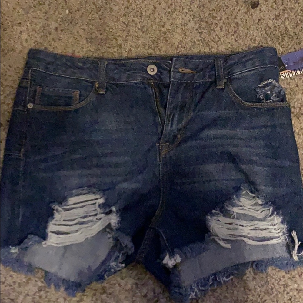 Super high rise jean shorts